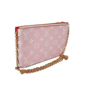 Louis Vuitton Red Monogram Giant Double Zip Pochette Bag Rouge